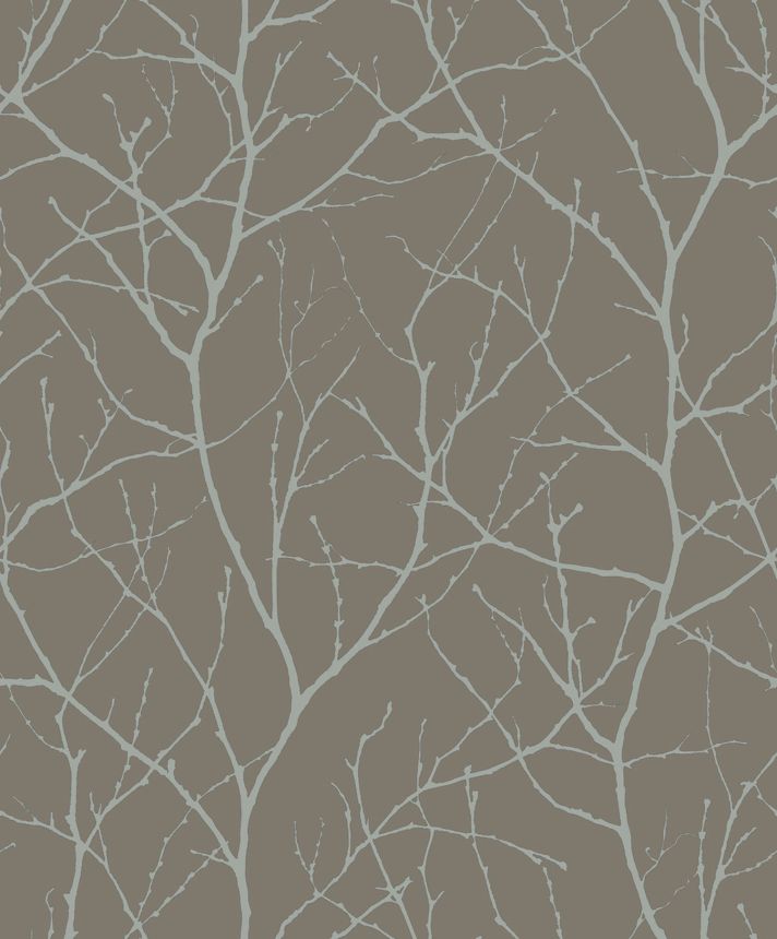 Brown-silver wallpaper, tree branches, MD7121, Modern Metals, York