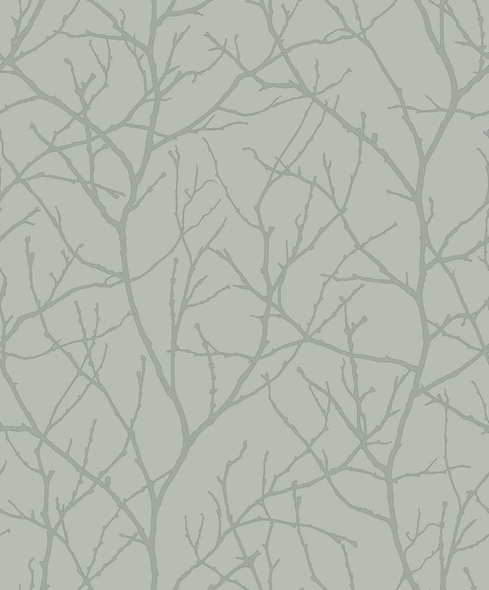 Blue-silver wallpaper, tree branches, MD7123, Modern Metals, York