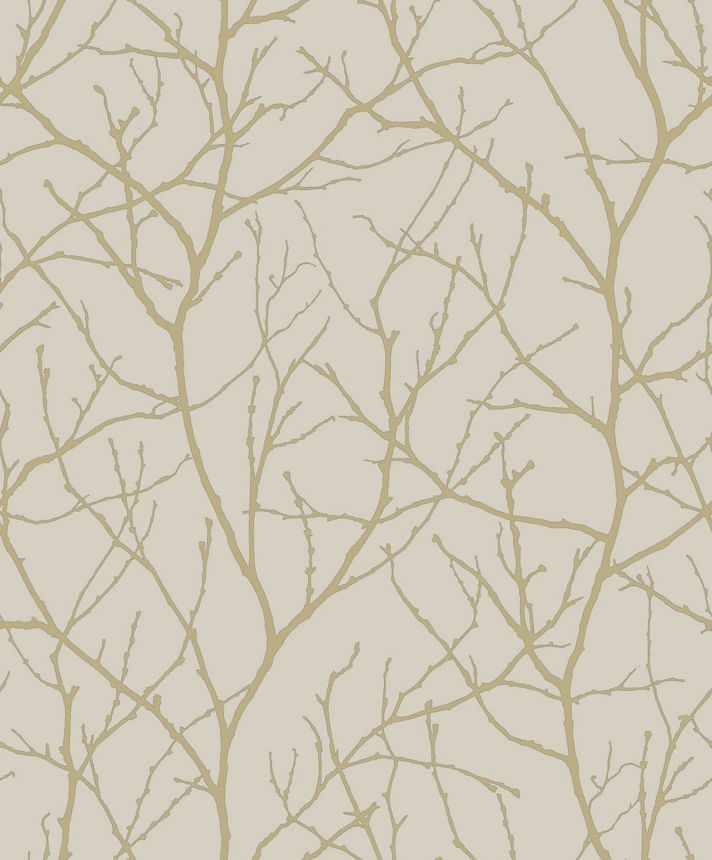 Beige-gold wallpaper with tree branches, MD7122, Modern Metals, York