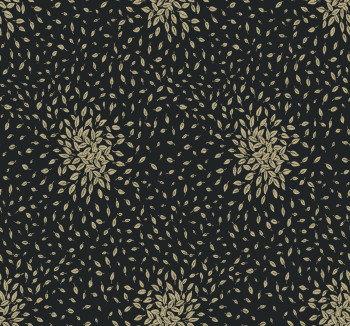 Black-gold wallpaper with leaves, MD7102, Modern Metals, York