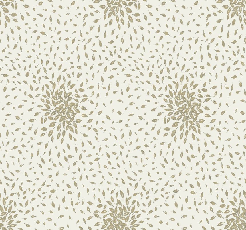 Cream-gold wallpaper with leaves, MD7103, Modern Metals, York