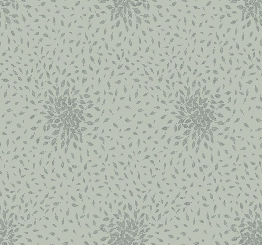 Green-silver wallpaper with leaves, MD7104, Modern Metals, York