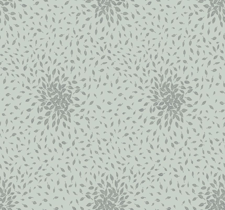 Blue-silver wallpaper with leaves, MD7101, Modern Metals, York