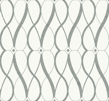 White-silver geometric wallpaper, MD7173, Modern Metals, York