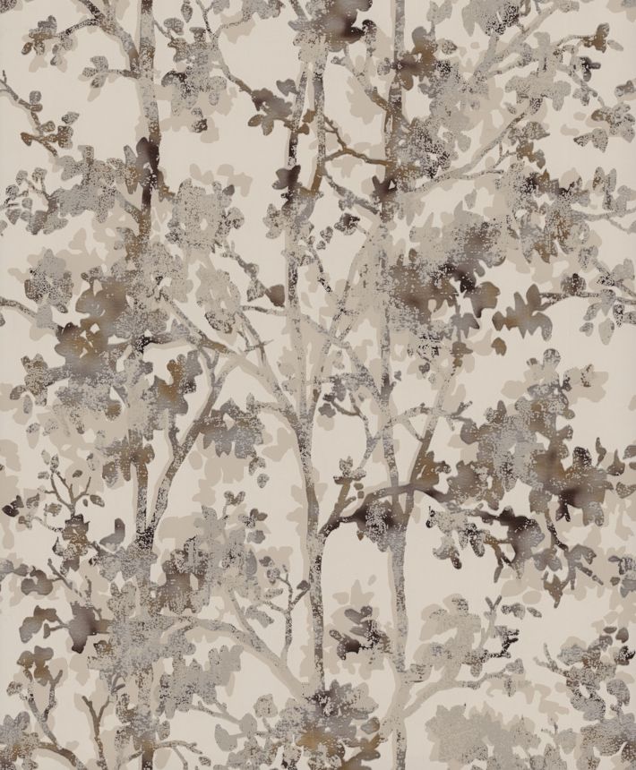 Metallic floral wallpaper, NW3584, Modern Metals, York