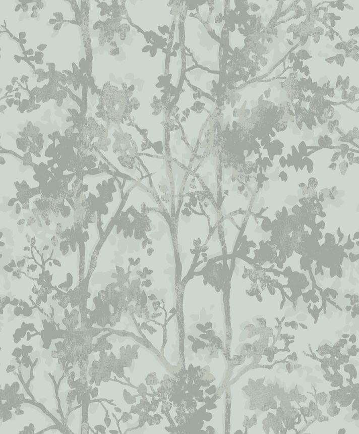 Blue-silver floral wallpaper, MD7142, Modern Metals, York