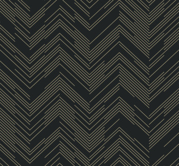 Black-gold geometric wallpaper, MD7221, Modern Metals, York