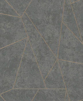 Grey-gold geometric wallpaper, NW3502, Modern Metals, York