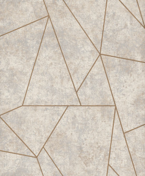 Gray-beige-gold geometric wallpaper, NW3504, Modern Metals, York