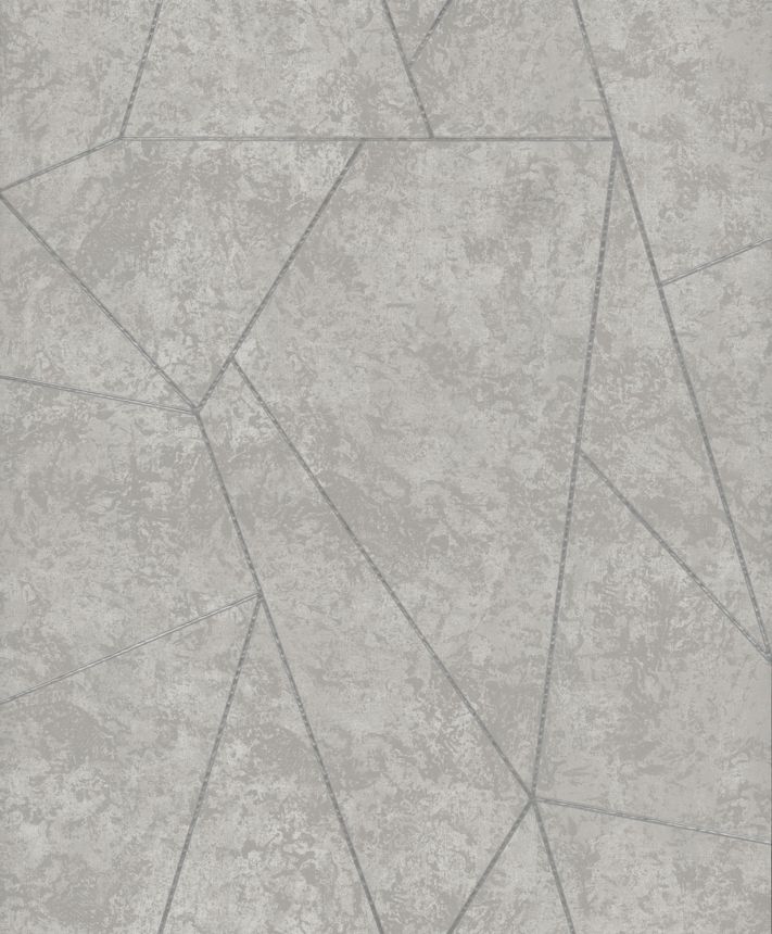 Gray-silver geometric wallpaper, NW3503, Modern Metals, York