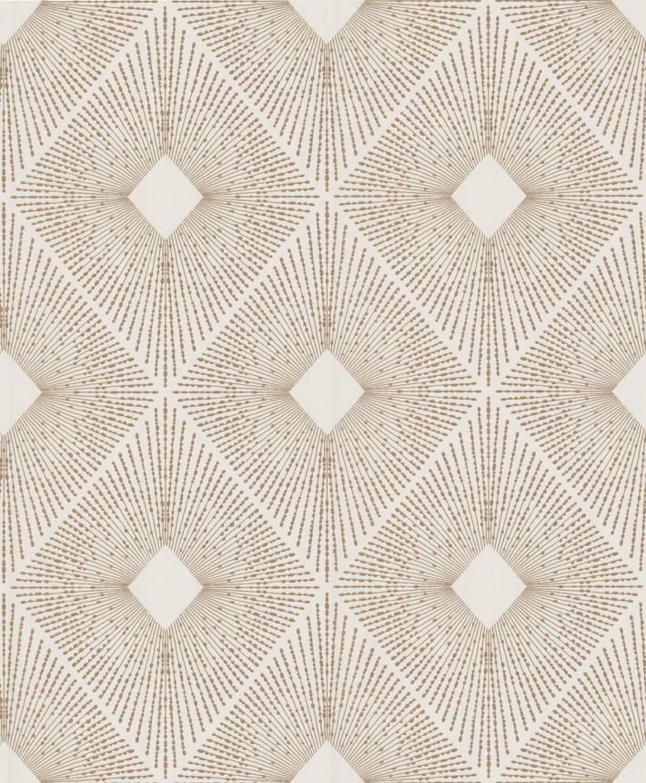 Cream-gold geometric wallpaper, NW3592, Modern Metals, York