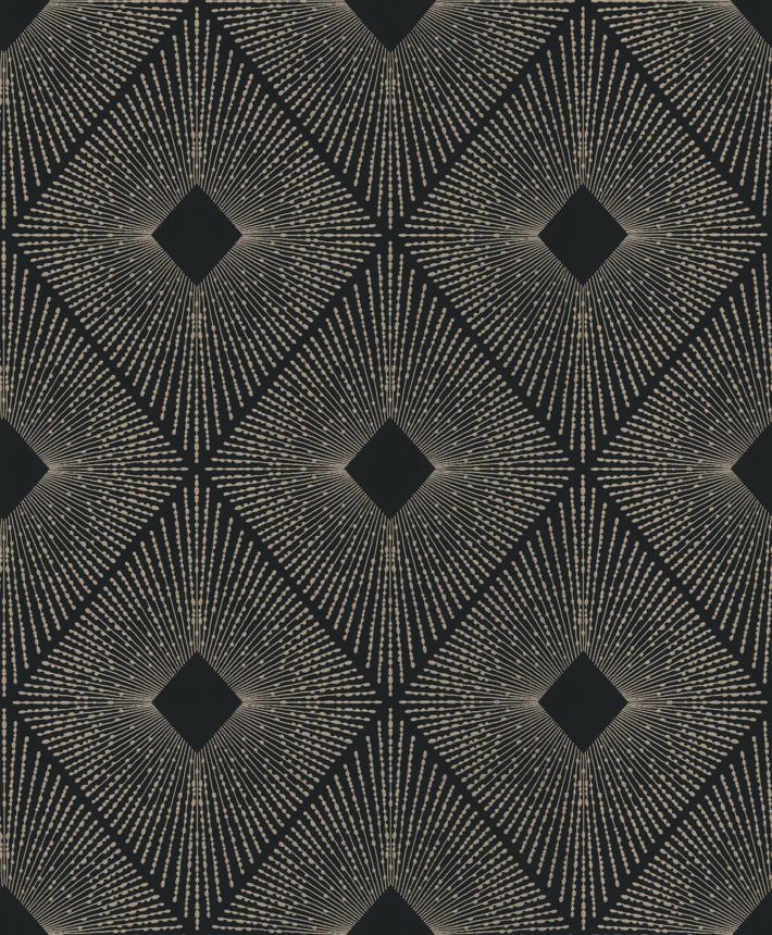 Black-gold geometric wallpaper, NW3593, Modern Metals, York