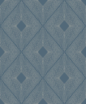 Blue-silver geometric wallpaper, MD7131, Modern Metals, York
