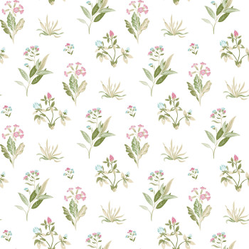 White wallpaper with floral pattern, 84012, Blooming Garden, Cristiana Masi by Parato