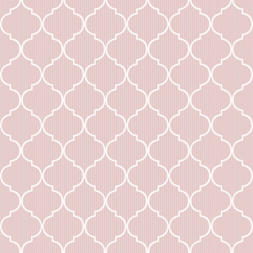 Pink wallpaper with white ornaments, 84019, Blooming Garden, Cristiana Masi by Parato