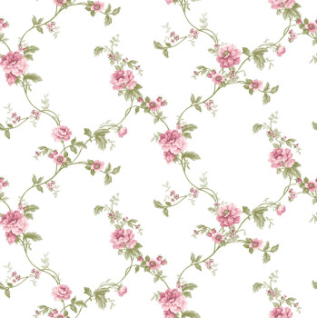 White non-woven floral wallpaper, 84033, Blooming Garden, Cristiana Masi by Parato