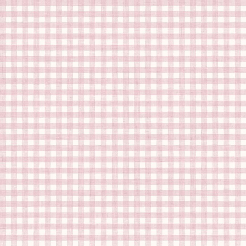 Non-woven wallpaper, pink checkered, 84067, Blooming Garden, Cristiana Masi by Parato