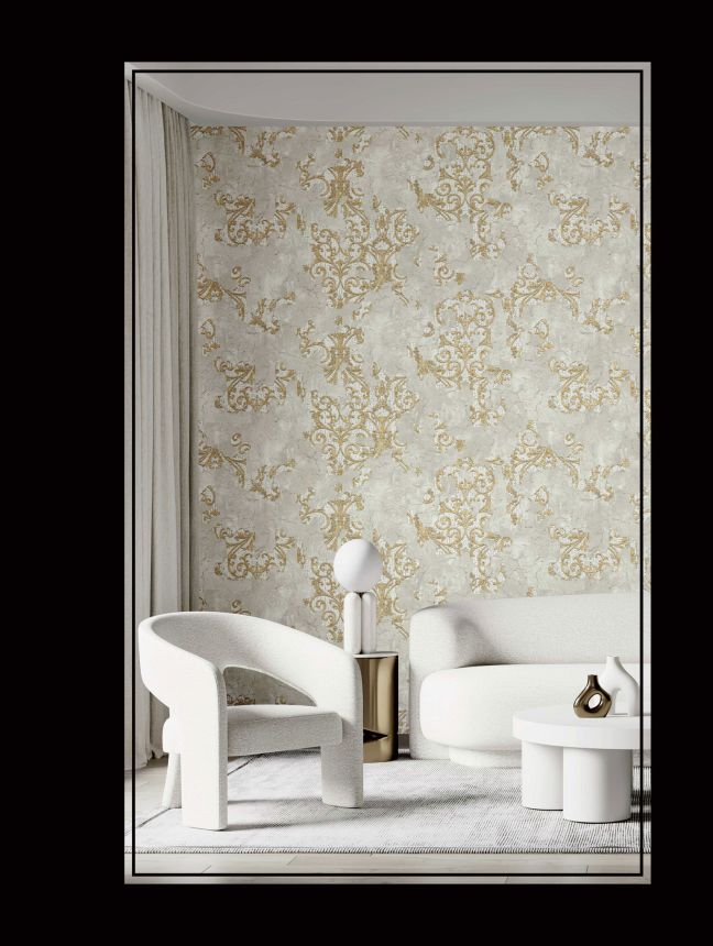 Luxury beige-green baroque wallpaper, 47707, Eterna, Parato