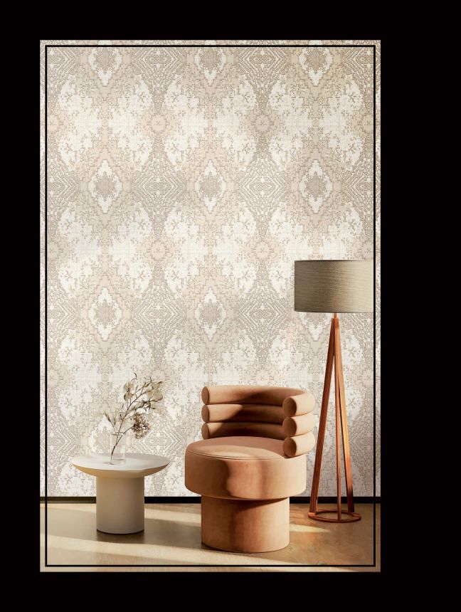 Luxury gray-silver geometric pattern wallpaper, 47726, Eterna, Parato