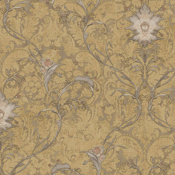 Luxury brown-gold ornamental baroque wallpaper, 47743, Eterna, Parato