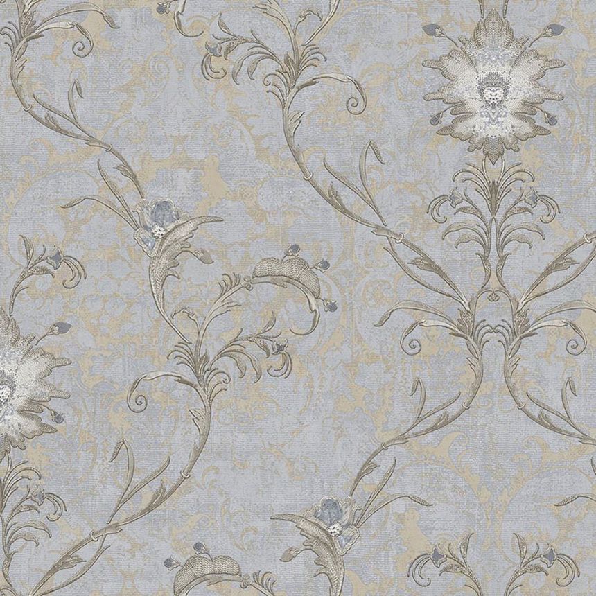 Luxury gray-gold ornamental baroque wallpaper, 47746, Eterna, Parato