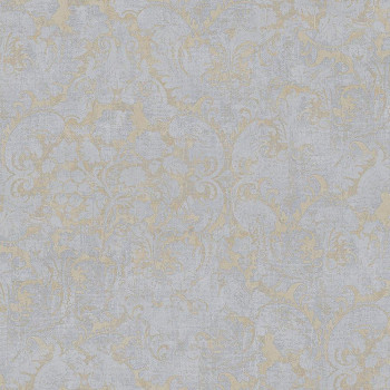 Luxury grey-gold ornamental baroque wallpaper, 47756, Eterna, Parato
