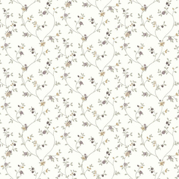 White non-woven floral wallpaper, 12333, Fiori Country, Parato