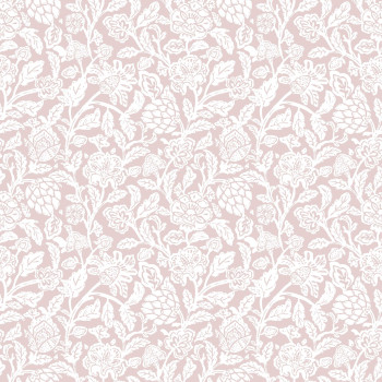 Pink non-woven floral wallpaper, 12348 Fiori Country Parato