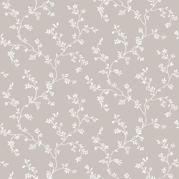 Gray non-woven floral wallpaper, 12351, Fiori Country, Parato