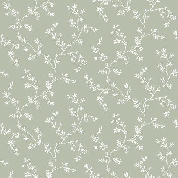 Green non-woven floral wallpaper, 12355, Fiori Country, Parato