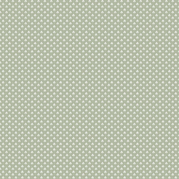 Green wallpaper with white leaves, 12361, Fiori Country, Parato