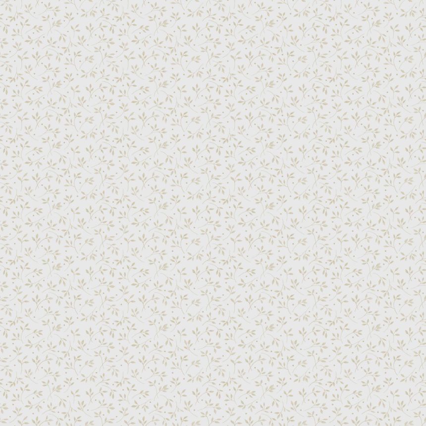 White non-woven wallpaper with branches,,12369, Fiori Country, Parato
