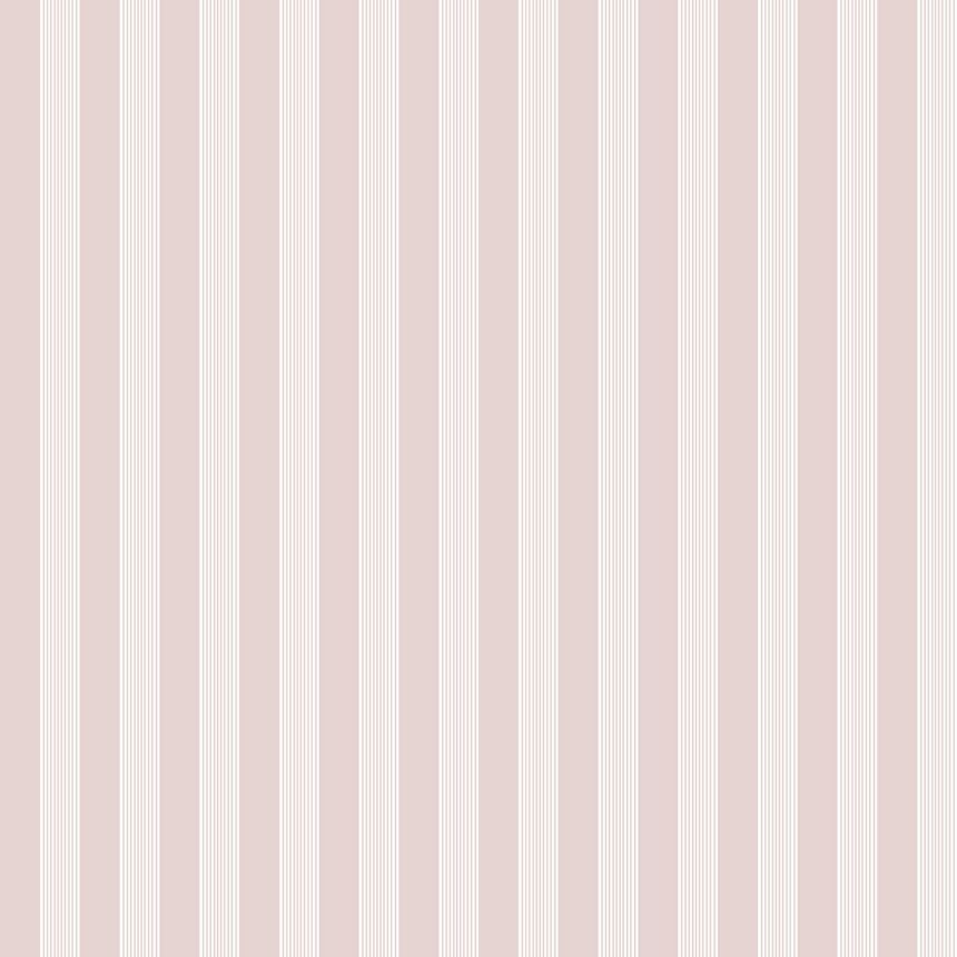Pink wallpaper with white stripes, 12384, Fiori Country, Parato