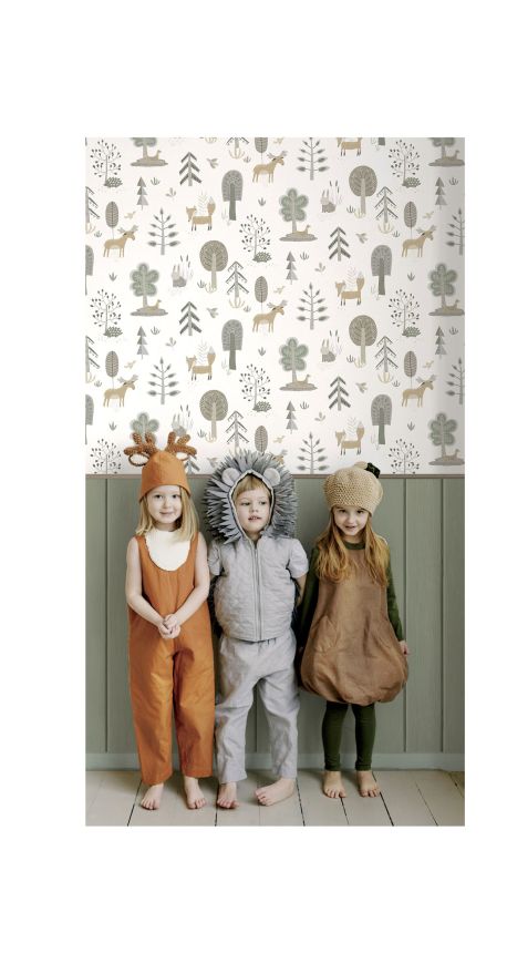 Children's wallpaper, animals, plants, 14802, Happy, Parato
