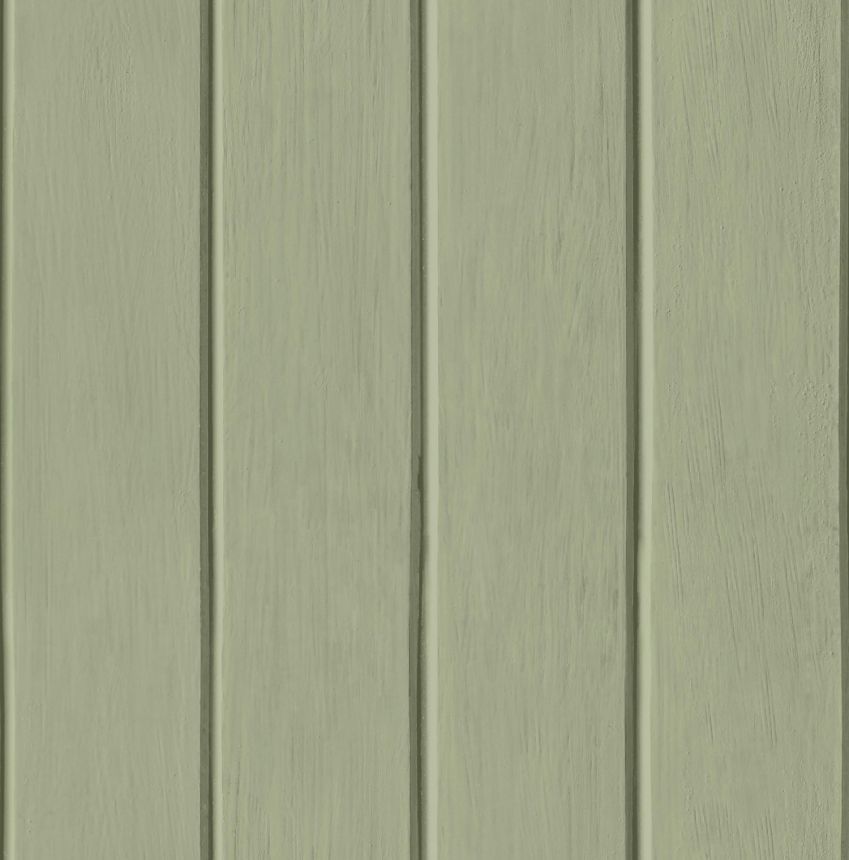 Green wallpaper, imitation of wooden planks, 14875, Happy, Parato