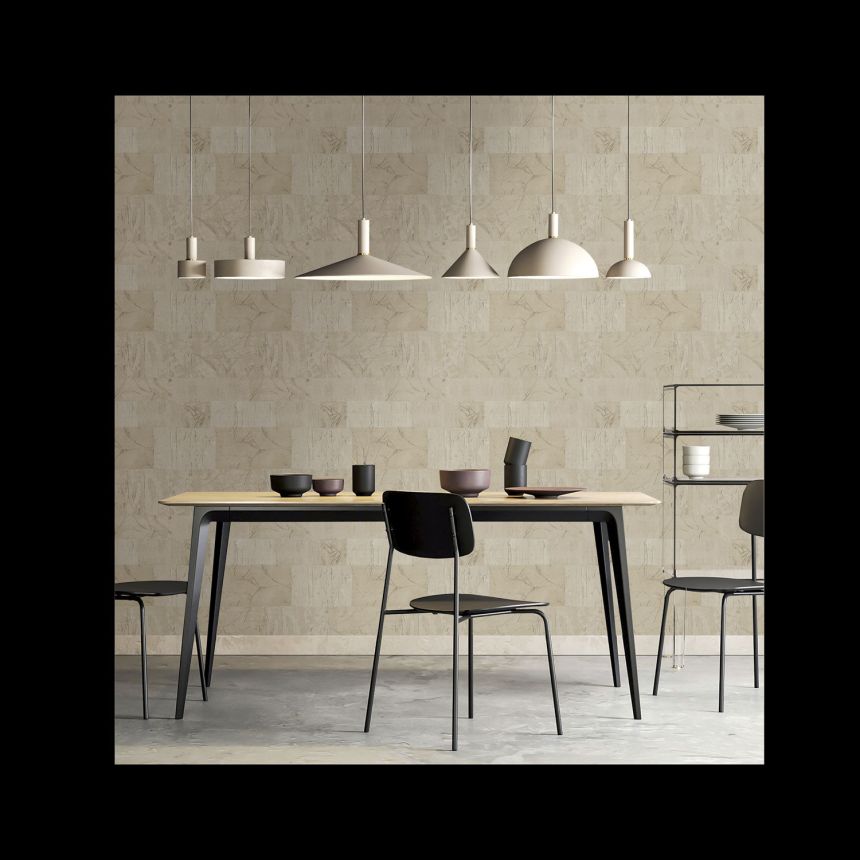 Beige wallpaper, geometric pattern, stucco, 24424, Textum, Cristiana Masi by Parato