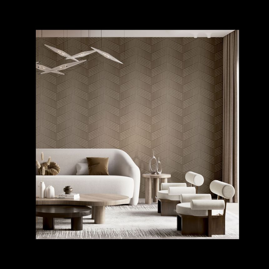 Gray-beige non-woven wallpaper, geometric pattern, 24481, Textum, Cristiana Masi by Parato