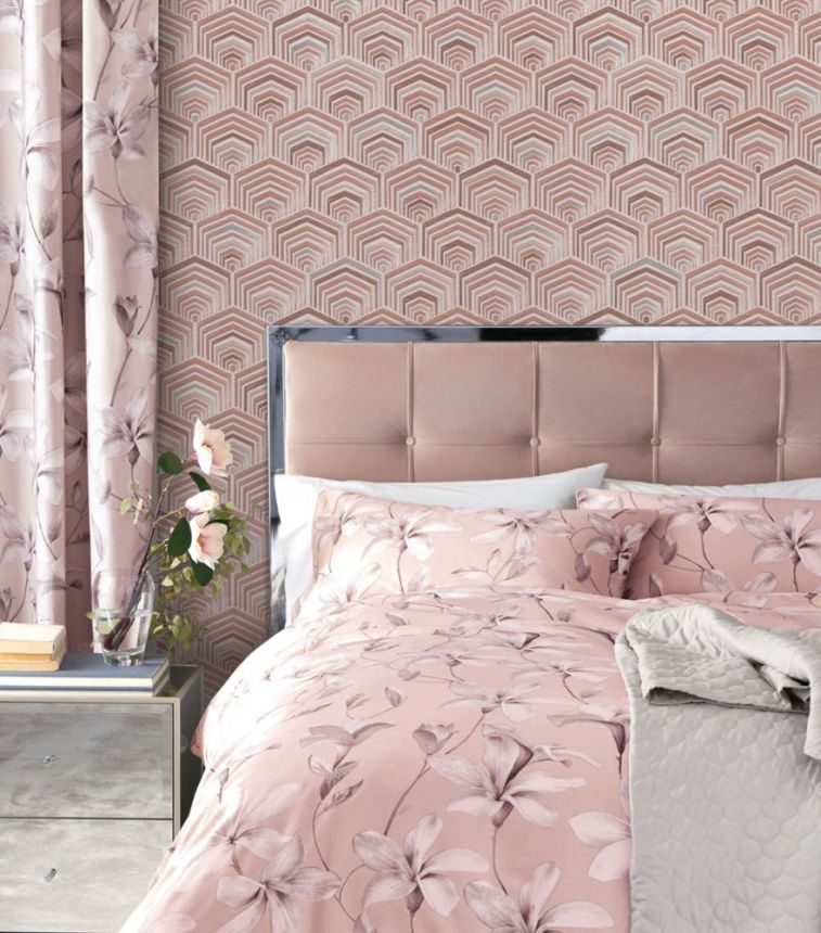 Non-woven wallpaper with a vinyl surface DE120045, geometric pattern, Wallstitch, Design ID