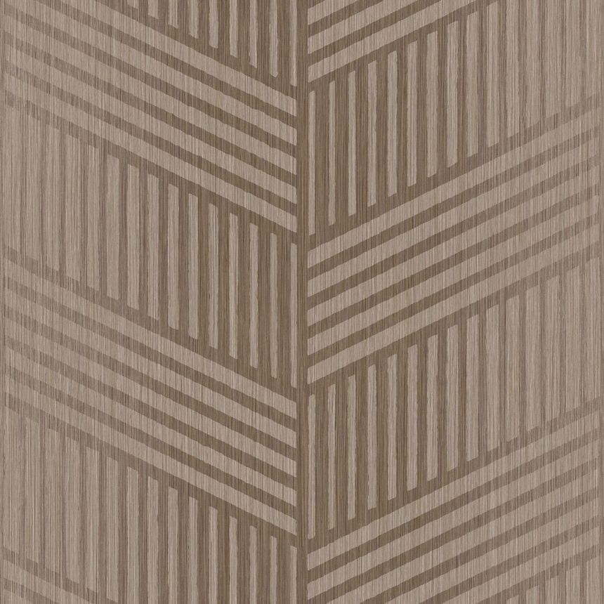 Brown-gold non-woven wallpaper, geometric pattern, 24484, Textum, Cristiana Masi by Parato