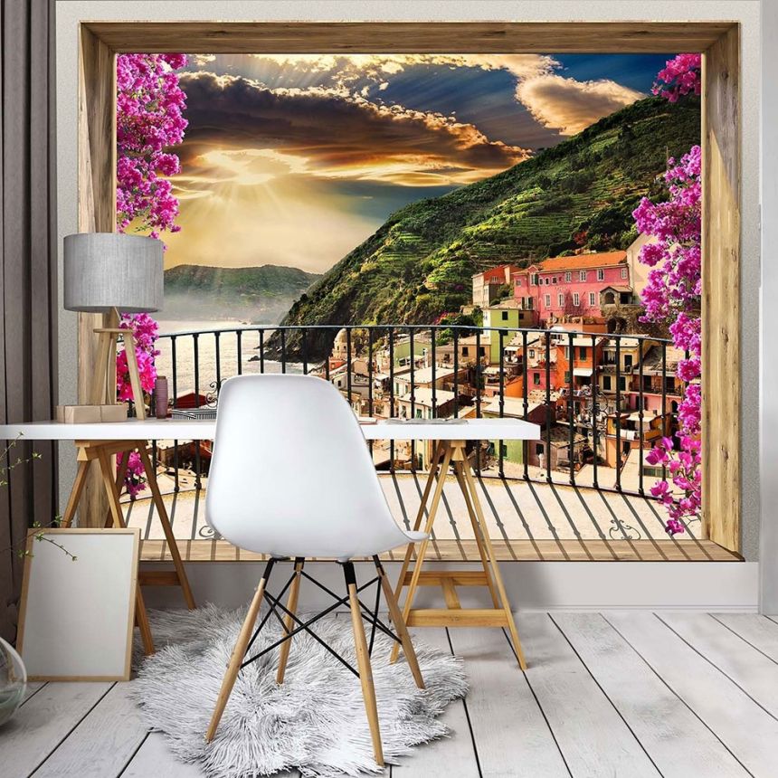 Non-woven photo mural wallpaper Balcony above the sea 22120, 368 x 280 cm, Photomurals, Vavex