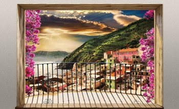 Non-woven photo mural wallpaper Balcony above the sea 22120, 368 x 280 cm, Photomurals, Vavex