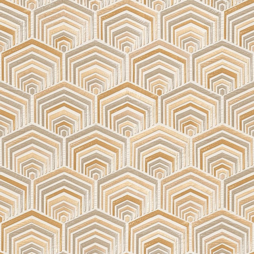 Non-woven geometric wallpaper with a vinyl surface DE120042, Wallstitch, Design ID