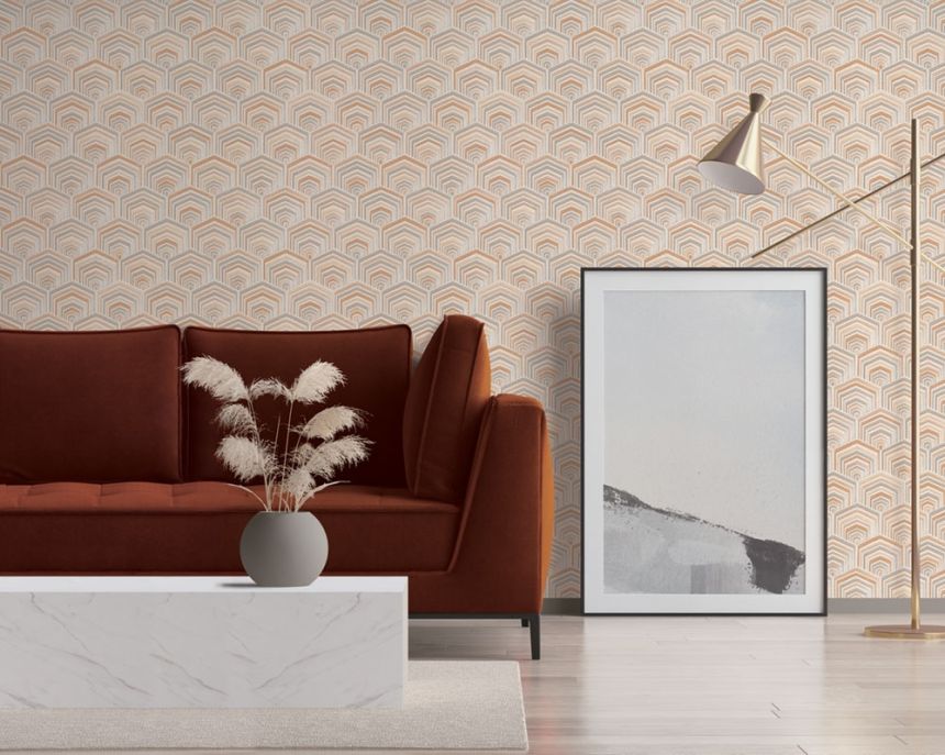 Non-woven geometric wallpaper with a vinyl surface DE120042, Wallstitch, Design ID