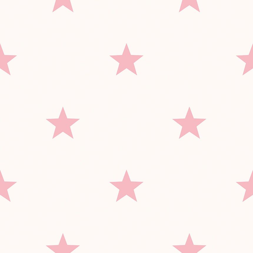 White wallpaper, pink stars, 16649, Friends & Coffee, Cristiana Masi by Parato