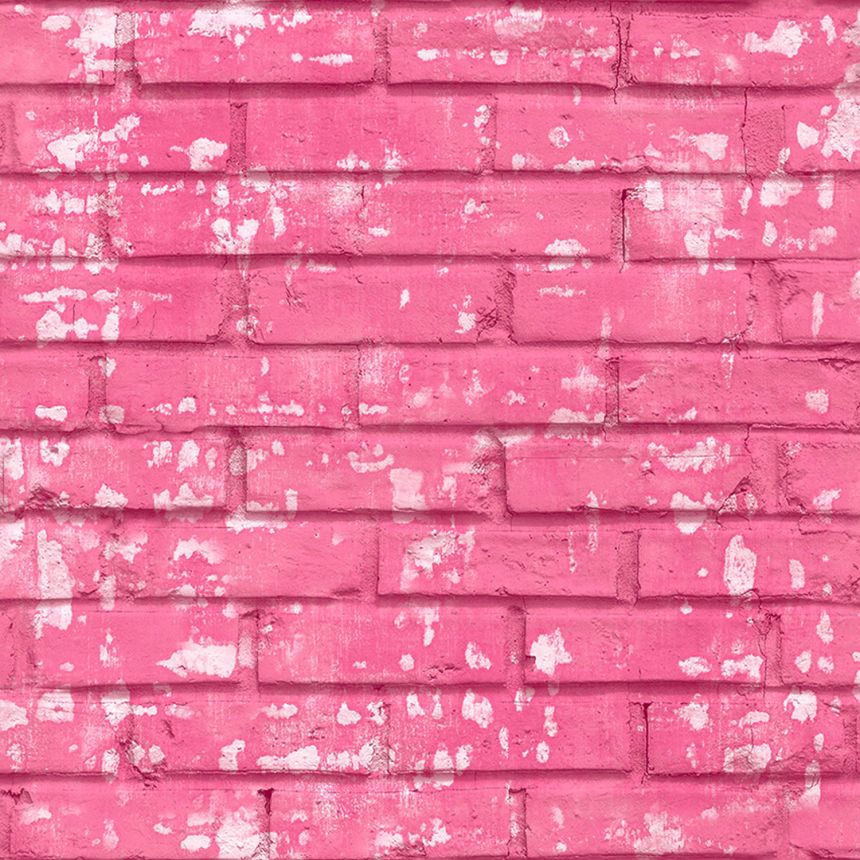 Pink wallpaper brick, brick wall, 16661, Friends & Coffee, Cristiana Masi by Parato
