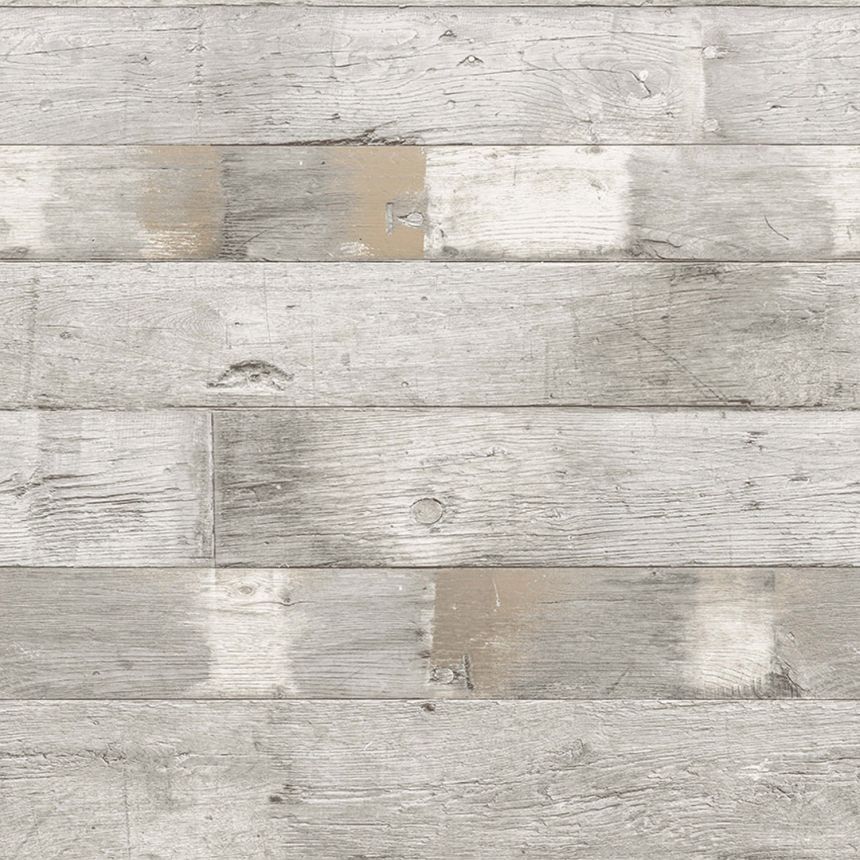 Gray-beige wallpaper imitation of wood, planks, 16670, Friends & Coffee, Cristiana Masi by Parato