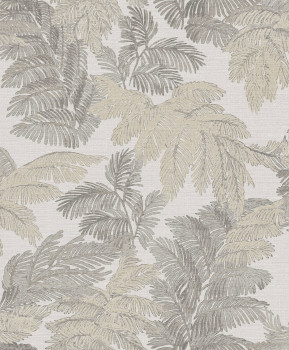 Gray-beige wallpaper with leaves, 28817, Thema, Cristiana Masi by Parato
