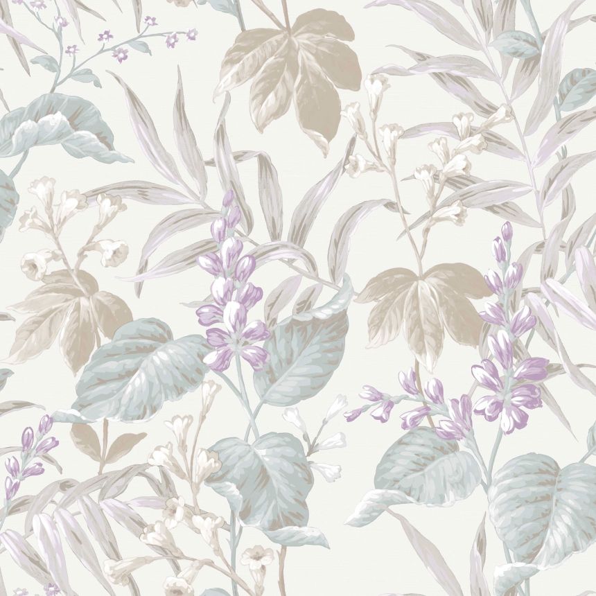 Cream wallpaper with flowers and leaves, 28854, Thema, Cristiana Masi by Parato
