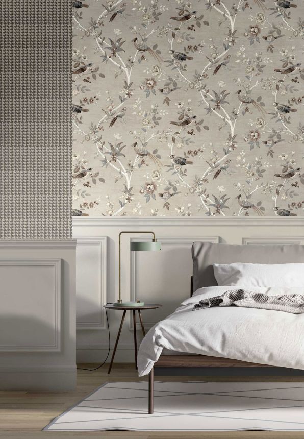 Gray wallpaper, rooster footprint 28862, Thema, Cristiana Masi by Parato