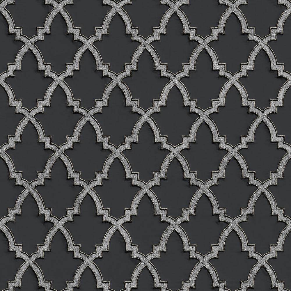 Luxury non-woven wallpaper with a vinyl surface DE120028, Geometric ornamental pattern, Wallstitch, Design ID